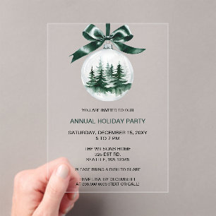 Invitaciones Acrílicas Adorno de árbol de Navidad Fiesta de vacaciones