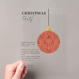 Invitaciones Acrílicas Adorno Elegante para Fiesta de Navidad