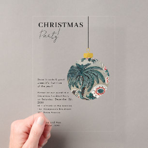 Invitaciones Acrílicas Adorno Navideño Elegante Fiesta de Navidad