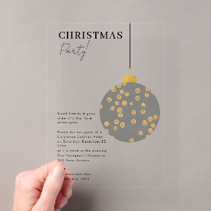 Invitaciones Acrílicas Adorno Navideño Elegante Fiesta de Navidad