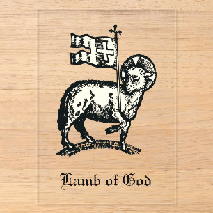 Invitaciones Acrílicas Agnus Dei El Cordero Pascual de Dios Arte Refinado