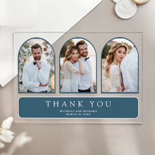 Invitaciones Acrílicas Agradecimiento de boda de Minimalista Arco de 3 Fo