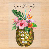 Ahorro de Fecha Floral Hawaiano Tropical & Piña
