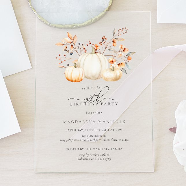 Invitaciones Acrílicas AIRÍLICO 30 Aniversario de la Hojas de la Calabaza (Subido por el creador)