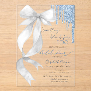 Invitaciones Acrílicas Algo Azul Antes De Hacer Blanco Brillante Gotea