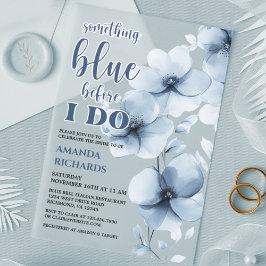 Invitaciones Acrílicas Algo Azul Antes De Hacer Ducha De Novias Florales