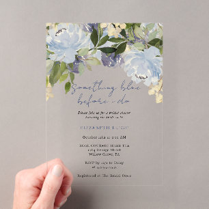Invitaciones Acrílicas Algo Azul Antes de Hacer Fiesta de Despedida de So