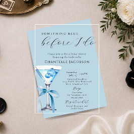 Invitaciones Acrílicas Algo Azul Antes de Hacer Martini Despedida de Solt