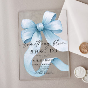 Invitaciones Acrílicas Algo Azul Antes de Mi Boda Arco Azul Despedida de