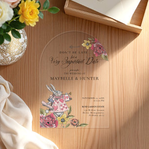 Invitaciones Acrílicas Alice en el país de las maravillas Chic Vintage Bo