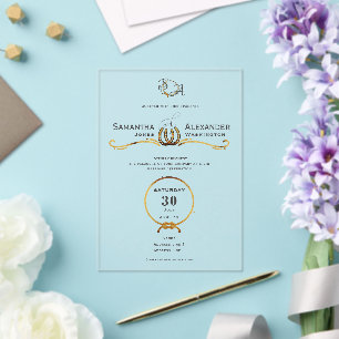Invitaciones Acrílicas Amo afortunado Boda de herraduras en el herradura 