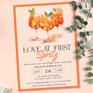 Invitaciones Acrílicas Amor a Primera Spritz Bridal Shower de Cítricos Mo