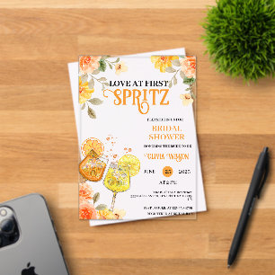 Invitaciones Acrílicas Amor a Primera Spritz Cóctel Floral para Despedida