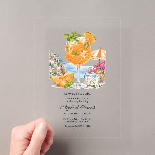 Invitaciones Acrílicas Amor a Primera Spritz Melon Spritz Despedida de So