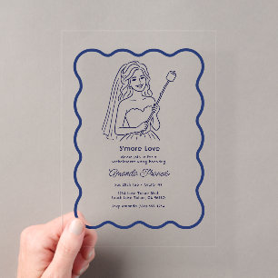 Invitaciones Acrílicas Amor de S'more Fiesta de Despedida de Soltera en e