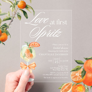 Invitaciones Acrílicas Amor Elegante Chic Al Primer Spritz Despedida de S