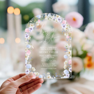 Invitaciones Acrílicas Amor en Floración Regalo de Despedida de Soltera R