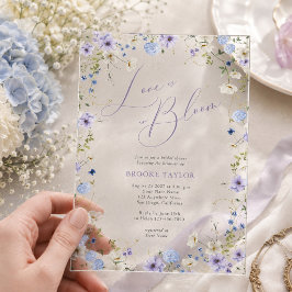 Invitaciones Acrílicas Amor en Floración Regalo Floral Morado para Desped