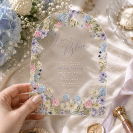 Invitaciones Acrílicas Amor en Floración Regalo Floral Morado para Desped