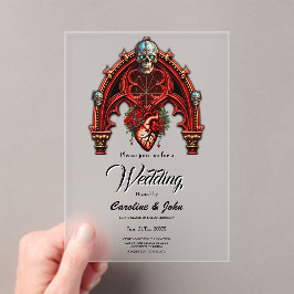 Invitaciones Acrílicas Amor eterno a la sombra de los rosas.