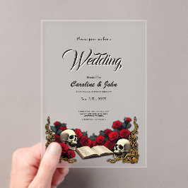 Invitaciones Acrílicas Amor eterno en las sombras de la oscuridad,