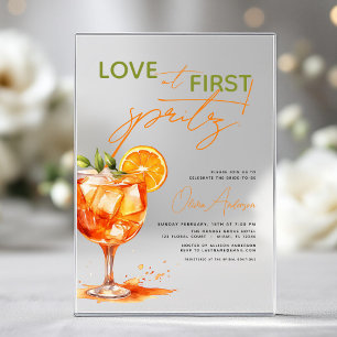Invitaciones Acrílicas Amor por primera ducha de Naranjas en Spritz