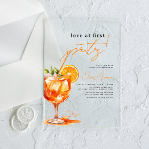 Invitaciones Acrílicas Amor por primera ducha de Naranjas en Spritz