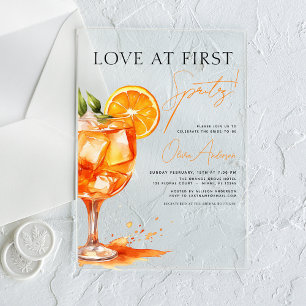 Invitaciones Acrílicas Amor por primera ducha de Naranjas en Spritz