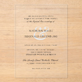 Invitaciones Acrílicas Ampersand formal y elegante matrimonio tradicional