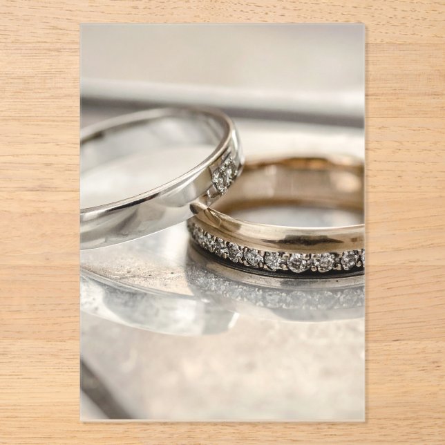 Invitaciones Acrílicas anillos de boda (Anverso)