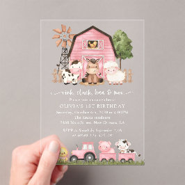Invitaciones Acrílicas Animales de granja, Animales lindos, Granero, Prim