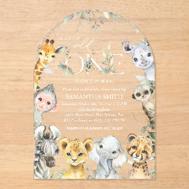 Invitaciones Acrílicas Animales de la jungla, Safari, Salvaje, Baby Showe