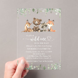 Invitaciones Acrílicas Animales del Bosque, Bosque, Salvaje, Fiesta de Be