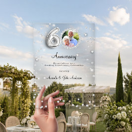Invitaciones Acrílicas aniversario de bodas de diamante 60