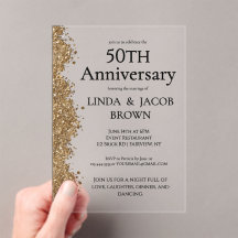 Aniversario de Bodas de Oro Faux Glitter 