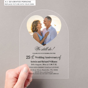 Invitaciones Acrílicas Aniversario de Bodas de Plata 25 Foto
