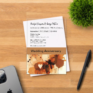 Invitaciones Acrílicas Aniversario elegante del Boda de la Moda Boho