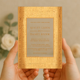 Invitaciones Acrílicas Antiguos motivos jeroglíficos Boda egipcio