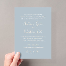 Invitaciones Acrílicas Antonia Powder Blue Elegant Wedding