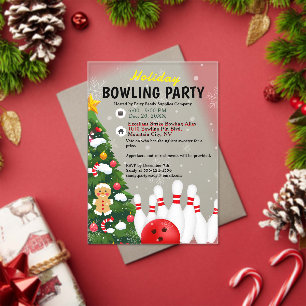 Invitaciones Acrílicas Árbol de Navidad Fiesta de bolos de vacaciones