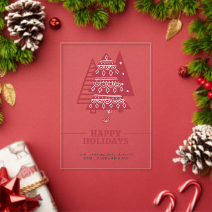 Invitaciones Acrílicas Árbol escandinavo Navidad nórdica Personalizado 