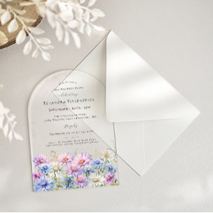 Invitaciones Acrílicas ARCHIVO ACRÍLICO 25 Cumpleaños Septiembre Flor de 