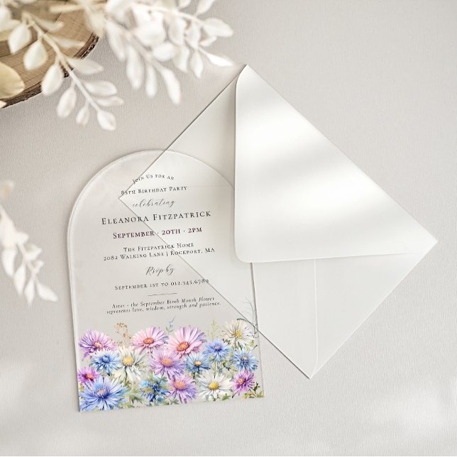 Invitaciones Acrílicas ARCHIVO ACRÍLICO 85 Cumpleaños Septiembre Flor de  (Subido por el creador)