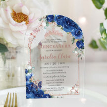 Arco 16 del Real Rosa Floral Azul de Quinceañera