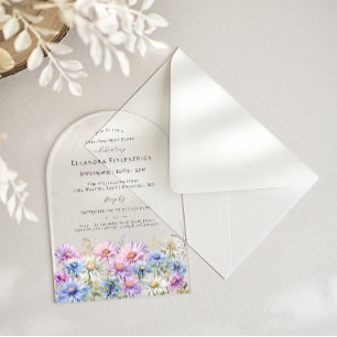 Invitaciones Acrílicas ARCO ACRÍLICO Cumpleaños 40 Flor de nacimiento de 