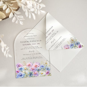 Invitaciones Acrílicas ARCO ACRÍLICO Cumpleaños 65 Flor de nacimiento de 