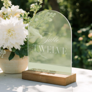 Invitaciones Acrílicas Arco Acrílico Verde Mesa de Bodas Número Doce
