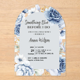 Invitaciones Acrílicas Arco Algo Azul Antes de que Yo Lo Haga Fiesta de D