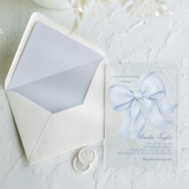 Invitaciones Acrílicas Arco Azul Elegante Despedida de Soltera