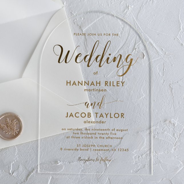 Invitaciones Acrílicas Arco Boda clásico de la tipografía (Subido por el creador)